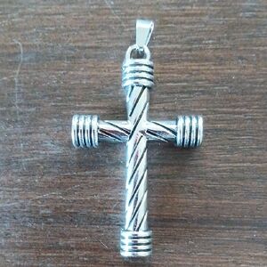 Silver Cross Pendant 2"high 1 1/4" Across
